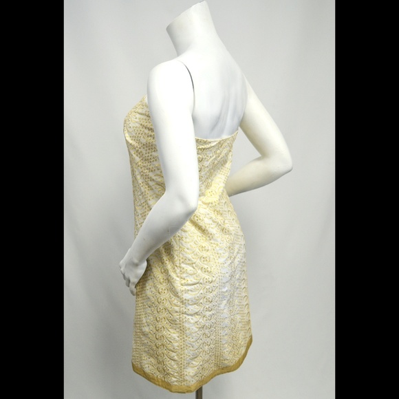 Banana Republic Gold & Ivory Strapless Dress NYE! - Picture 5 of 8
